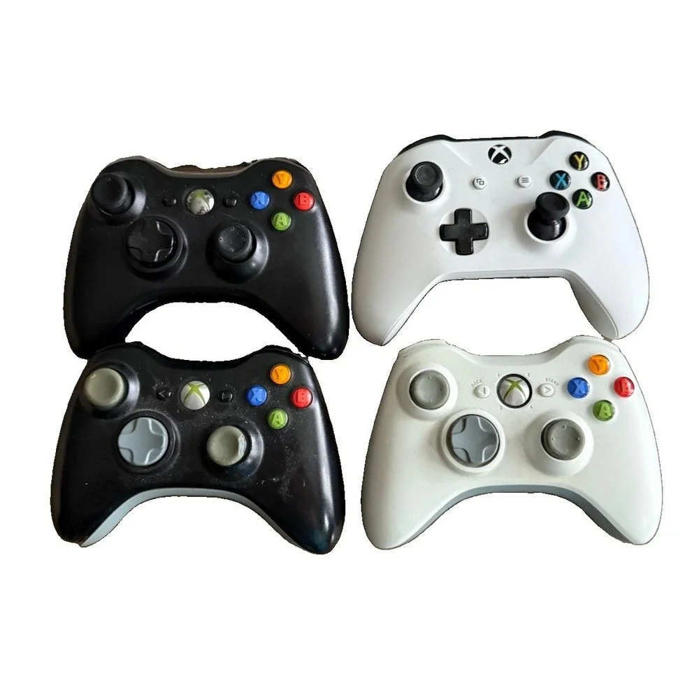 4 BROKEN Parts Repair OEM 1st Party XBOX 360 1 Wireless Controllers BLACK White
